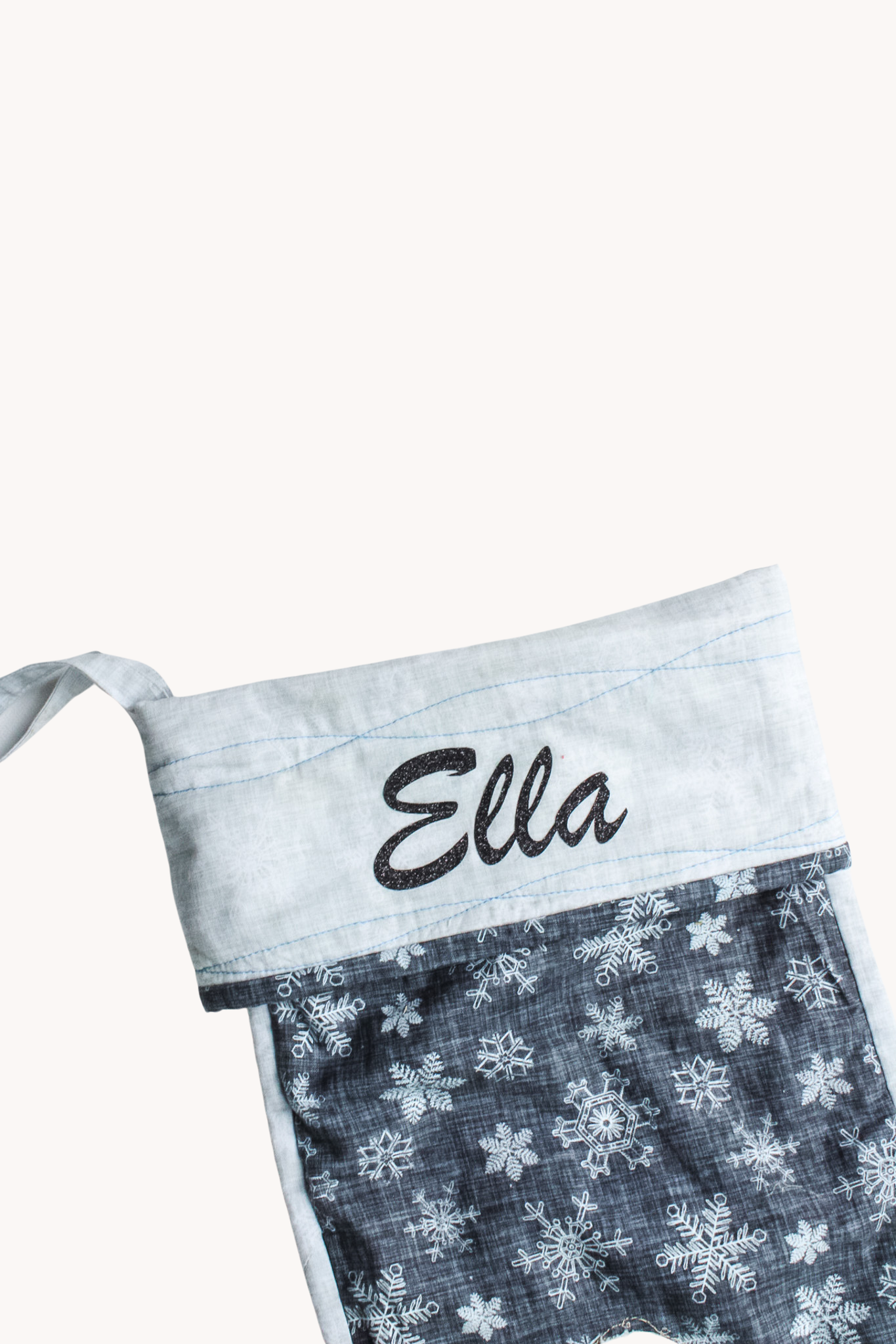 Snowflakes Santa Stocking