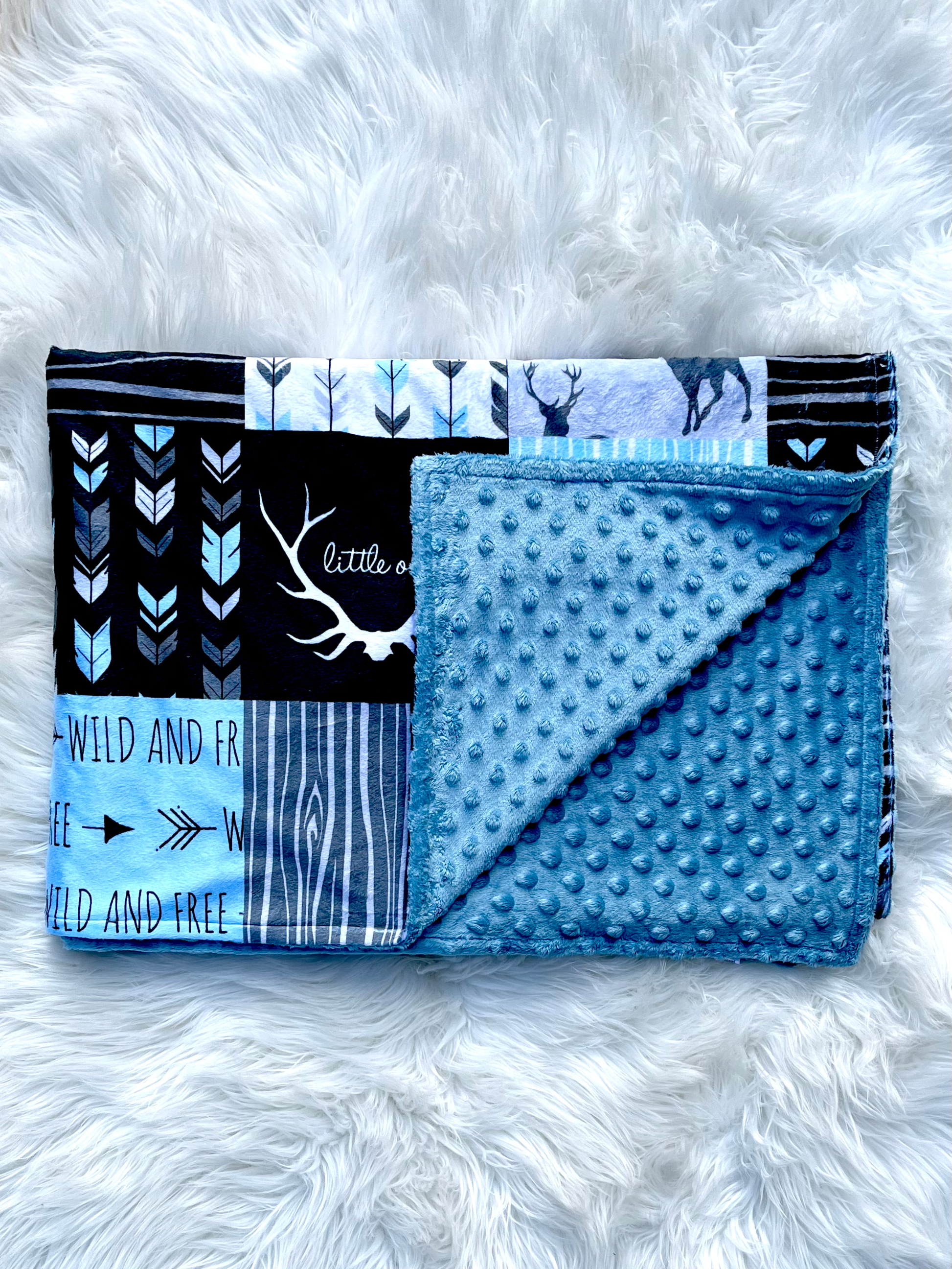 Little Hunter - Baby Blue Minky image 1