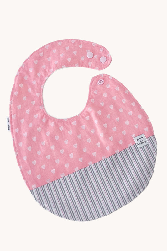 Pink Hearts Feeding Bib