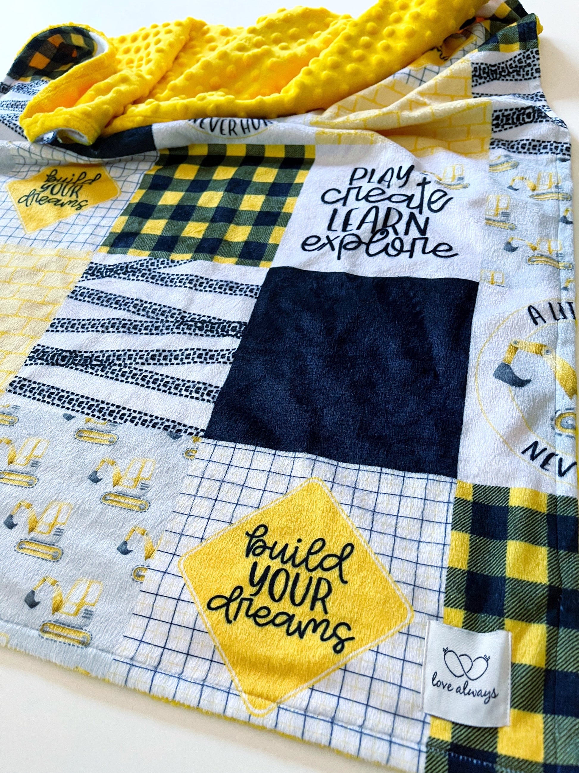 Build Your Dreams - Yellow Minky image 0