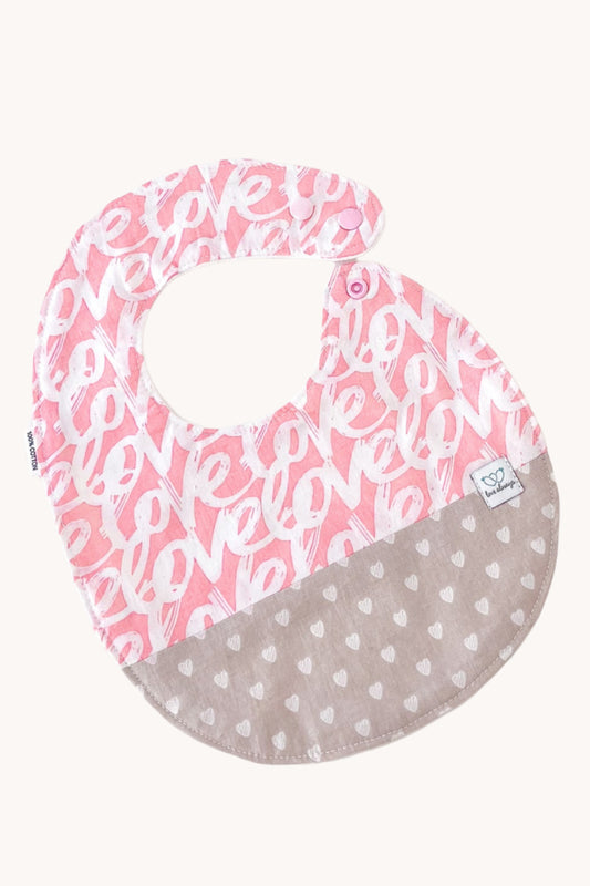 Pink "Love" Feeding Bib