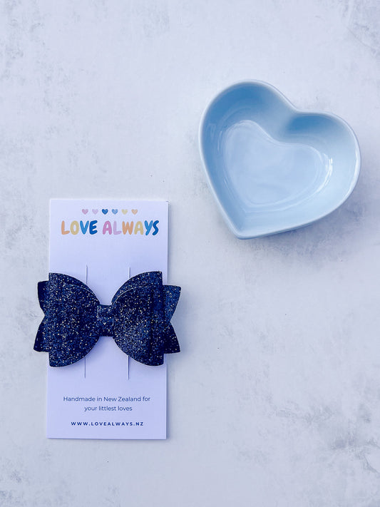 Black Glitter Hair Bow