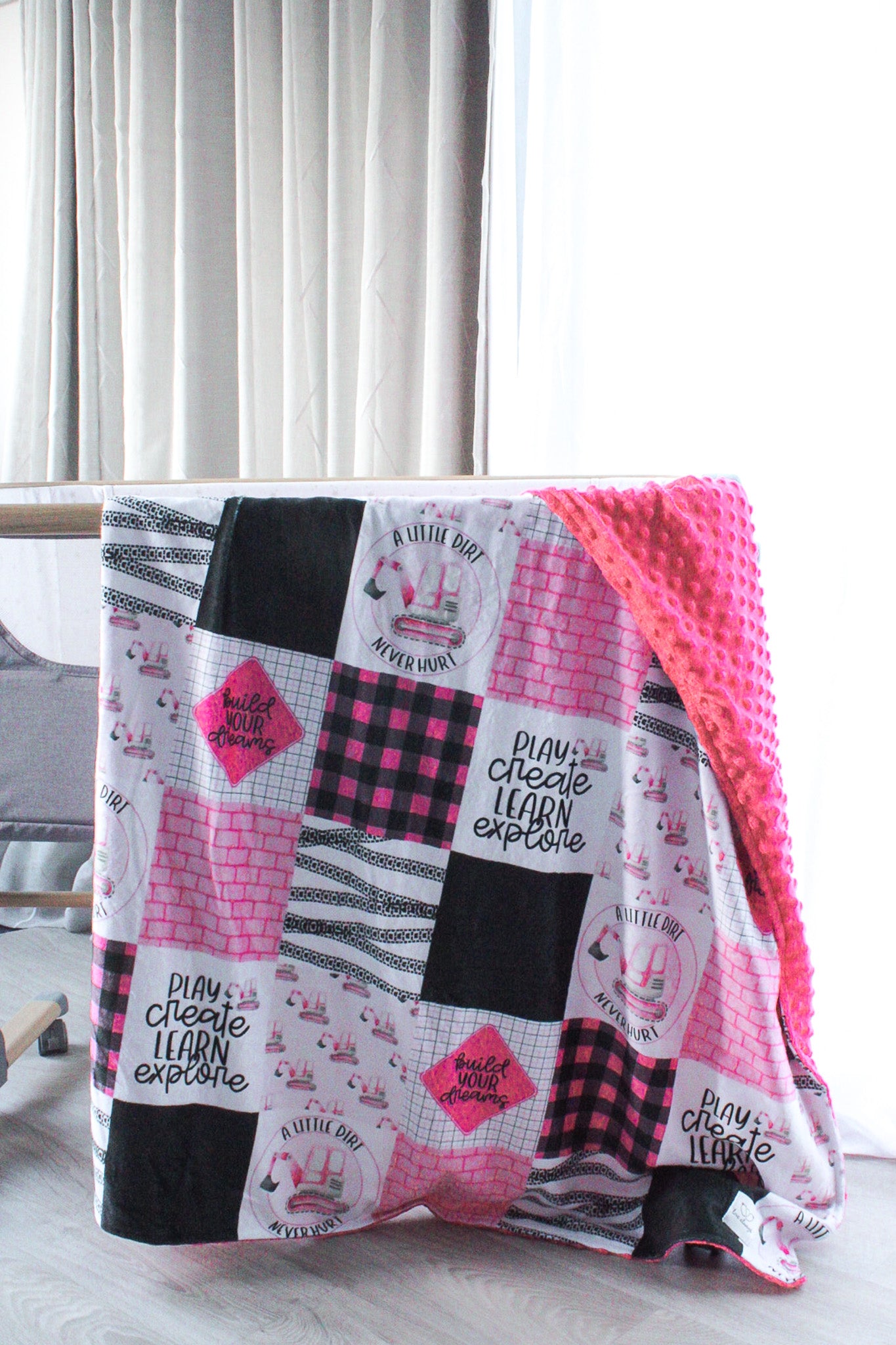 Build Your Dreams Pink Premium Minky