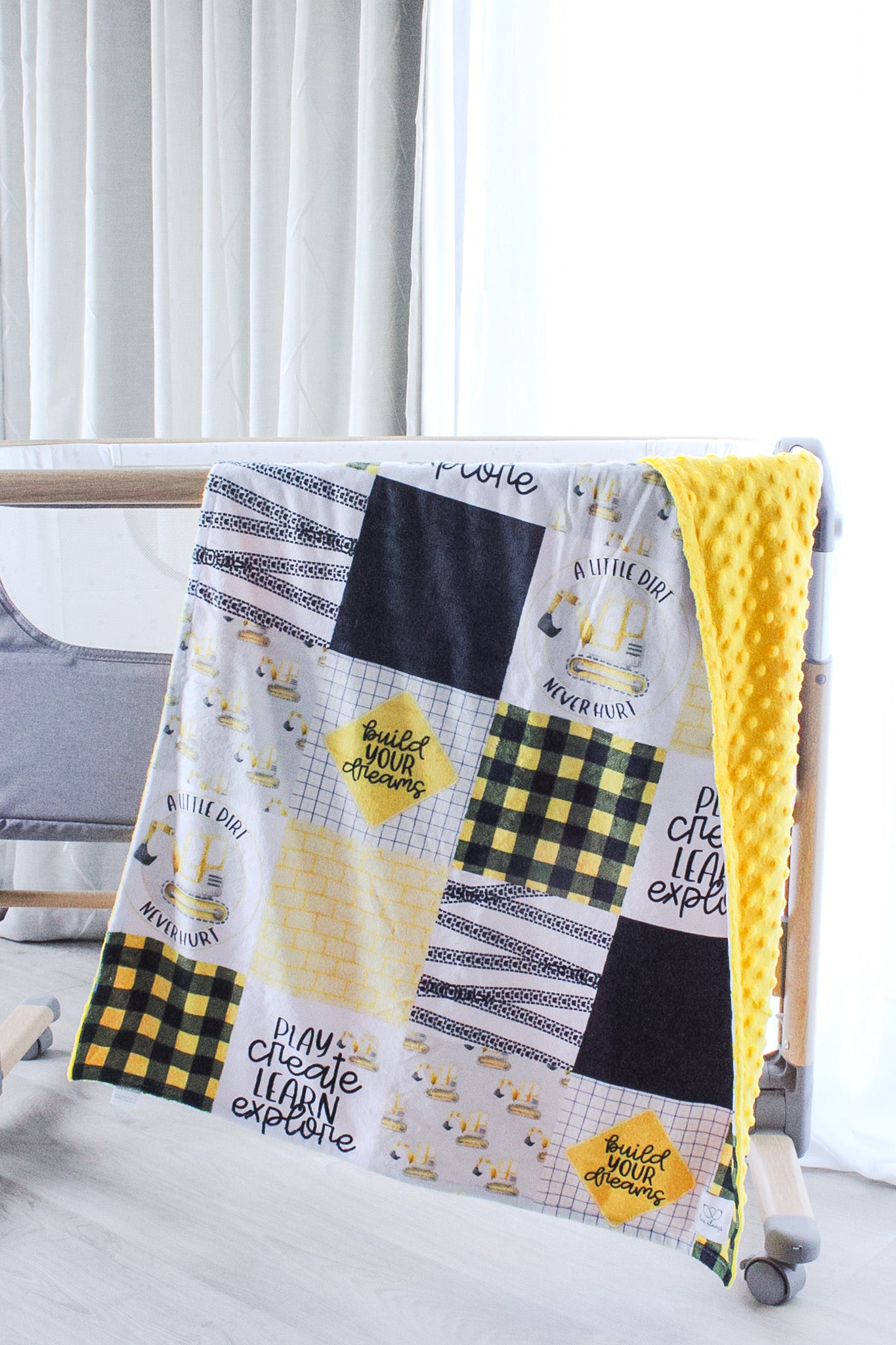 Build Your Dreams Yellow Premium Minky