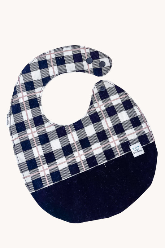 Rose Gold Plaid Feeding Bib