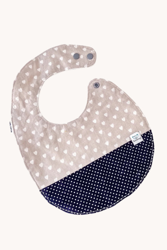 Grey Hearts Feeding Bib