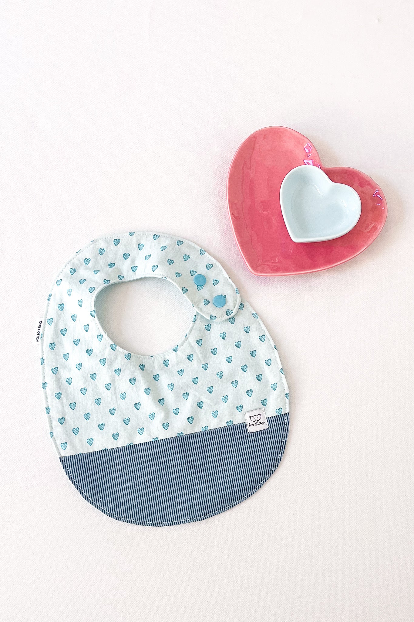 Blue Hearts Feeding Bib