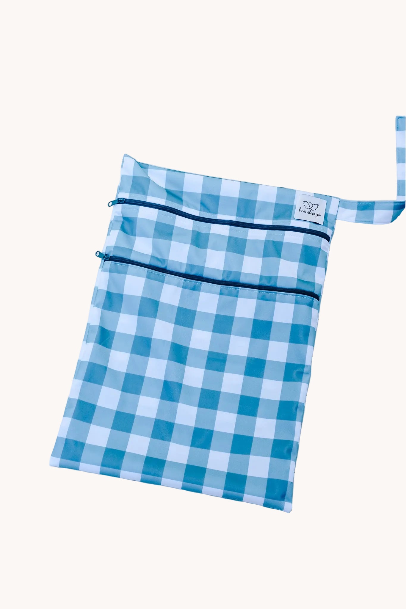 Teal Gingham (Double pocket) Wetbag