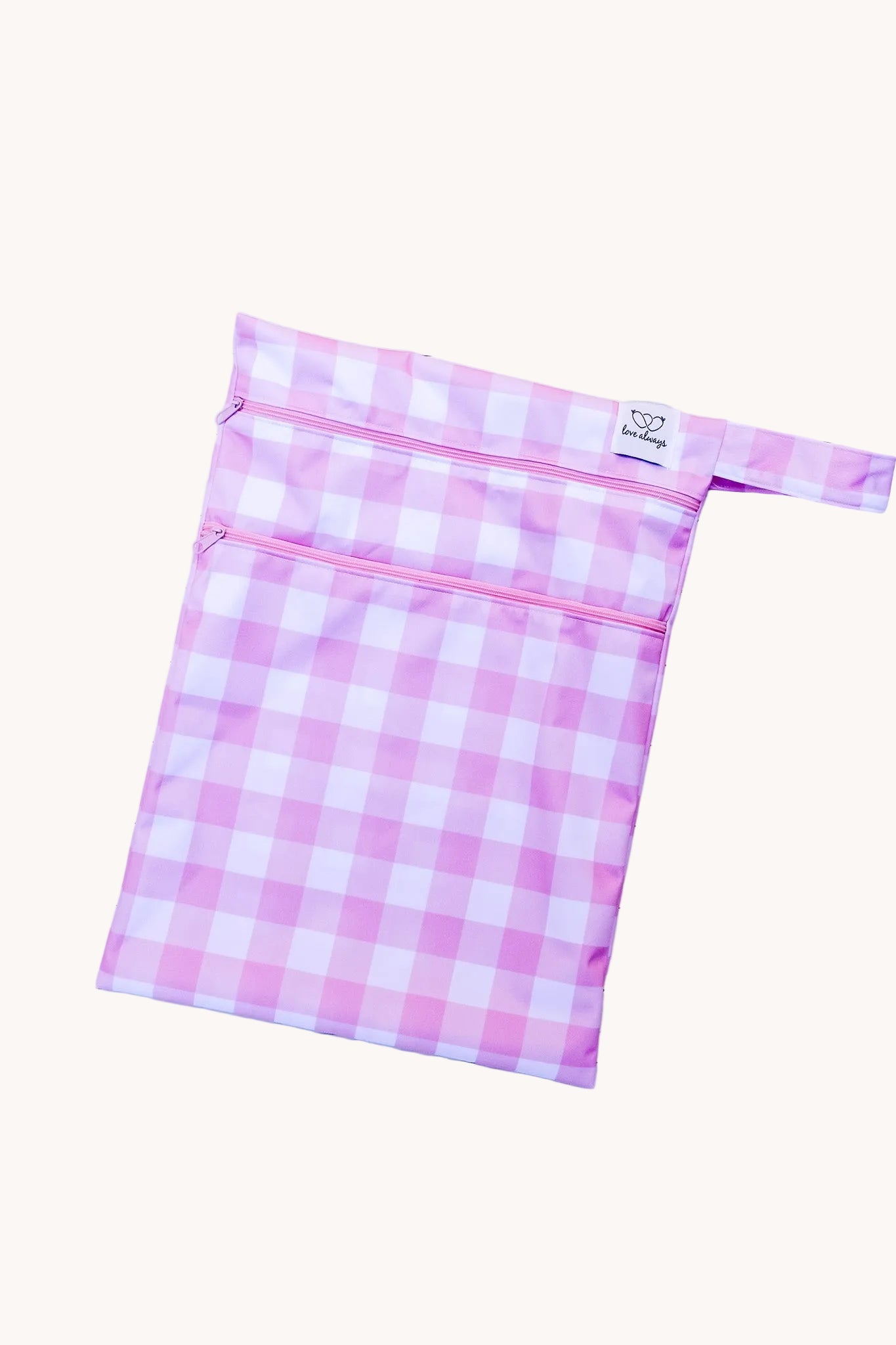 Pink Gingham (Double pocket) Wetbag