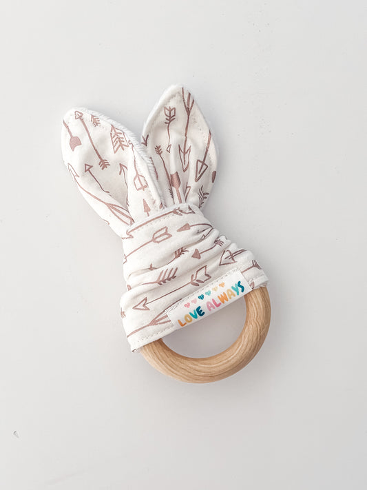 Rose Gold Arrows Bunny Teether