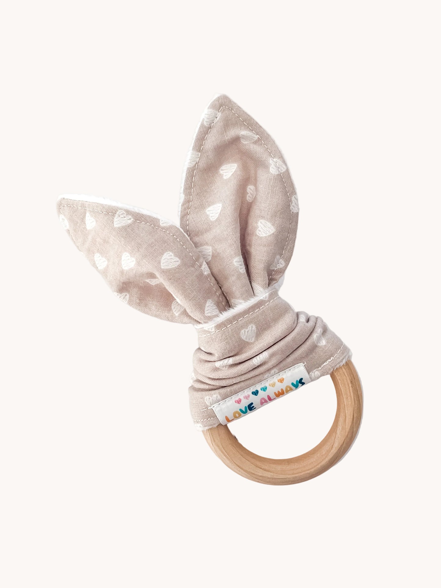 Grey Hearts Bunny Teether