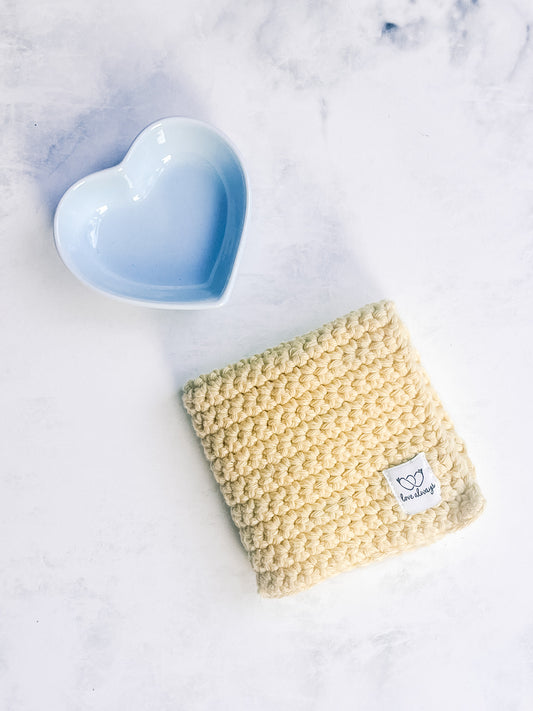 Daffodil Yellow Crochet Washcloth