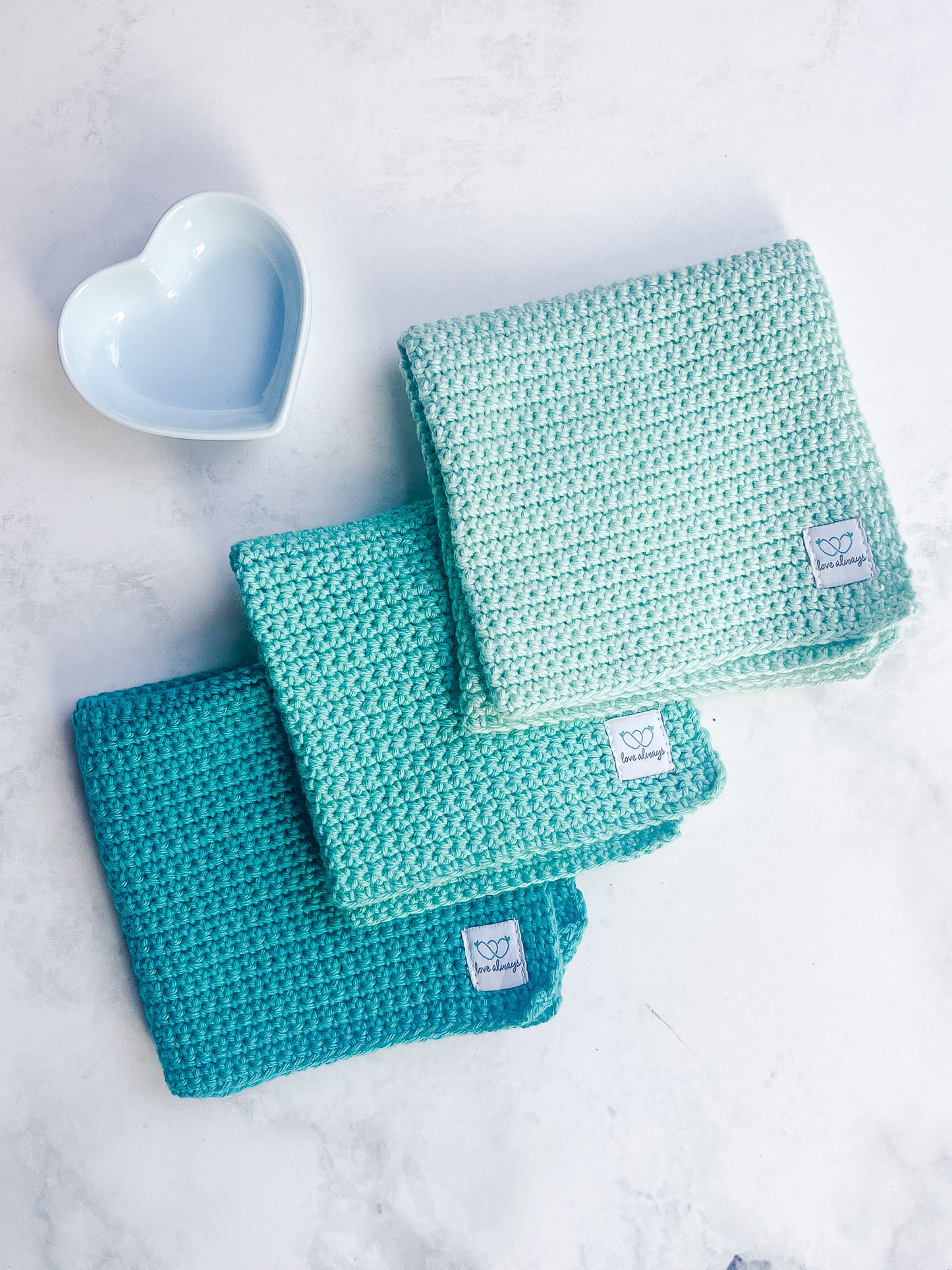 Mid Green Crochet Washcloth