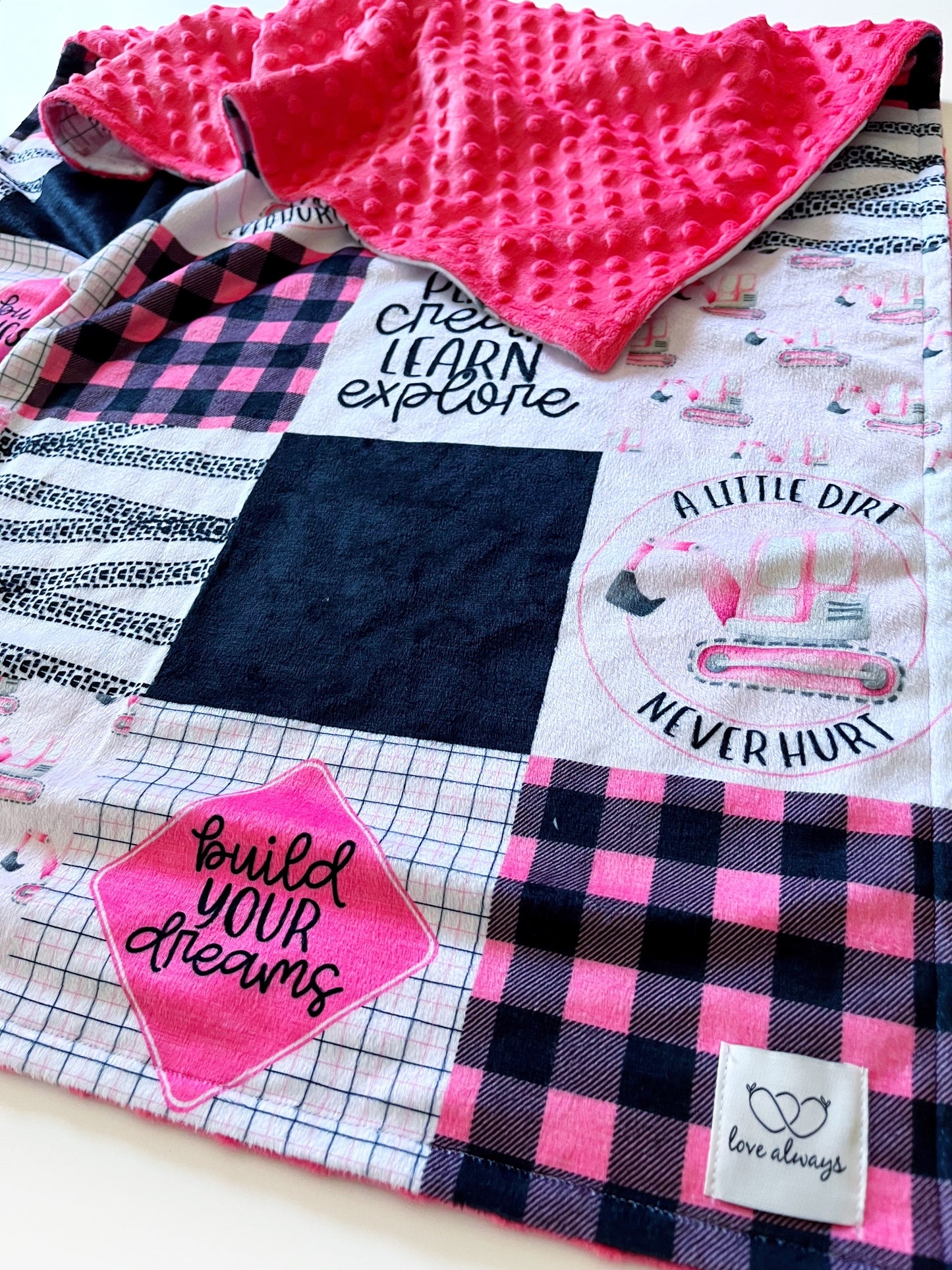 Build Your Dreams - Pink Minky image 0