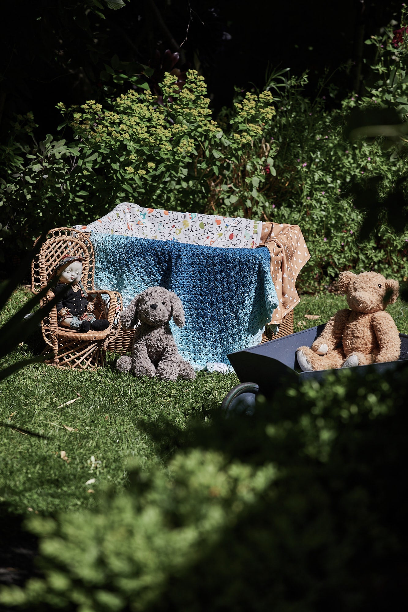 Blue Ombre Cotton Crocheted Blanket image 1