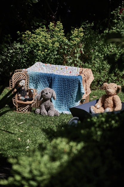 Blue Ombre Cotton Crocheted Blanket image 1