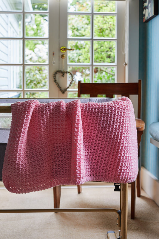 Blush Pink Crocheted Blanket image 0