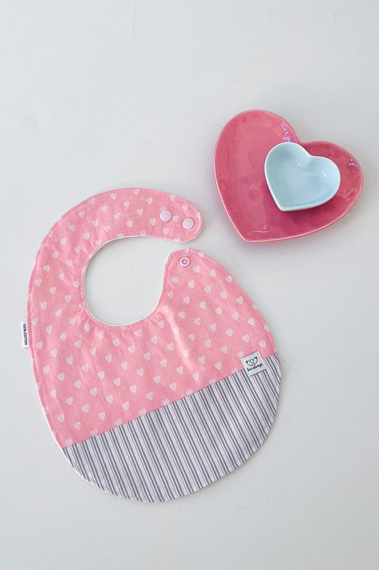 Pink Hearts Feeding Bib