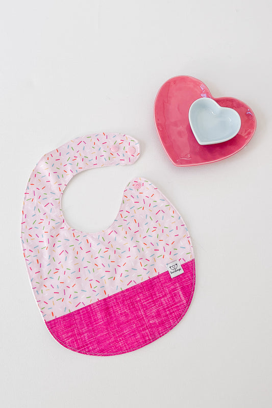 Pink Sprinkles Feeding Bib