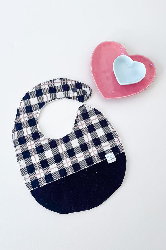 Rose Gold Plaid Feeding Bib