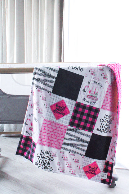 Build Your Dreams Pink Premium Minky