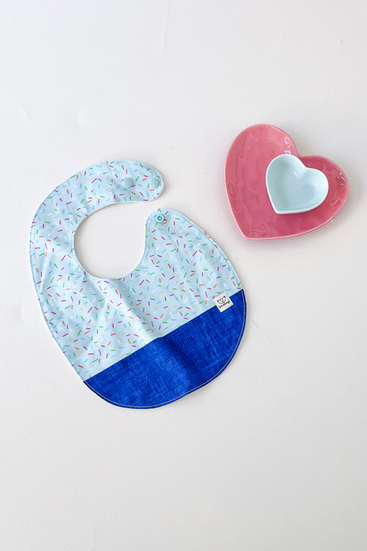 Blue Sprinkles Feeding Bib