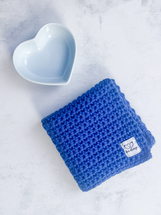 Blue Crochet Washcloth