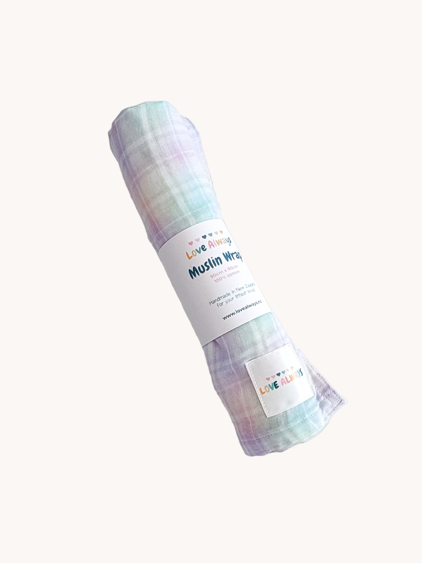 Rainbow Gingham #1 Premium Muslin Wrap