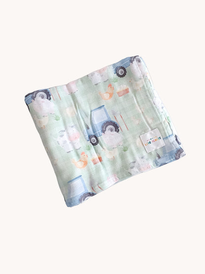 Farmyard Green Premium Muslin Wrap