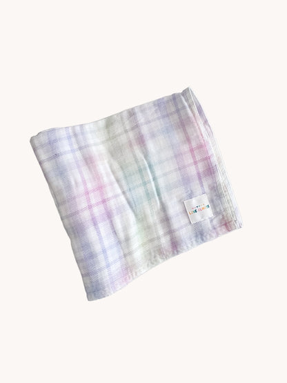 Rainbow Gingham #1 Premium Muslin Wrap