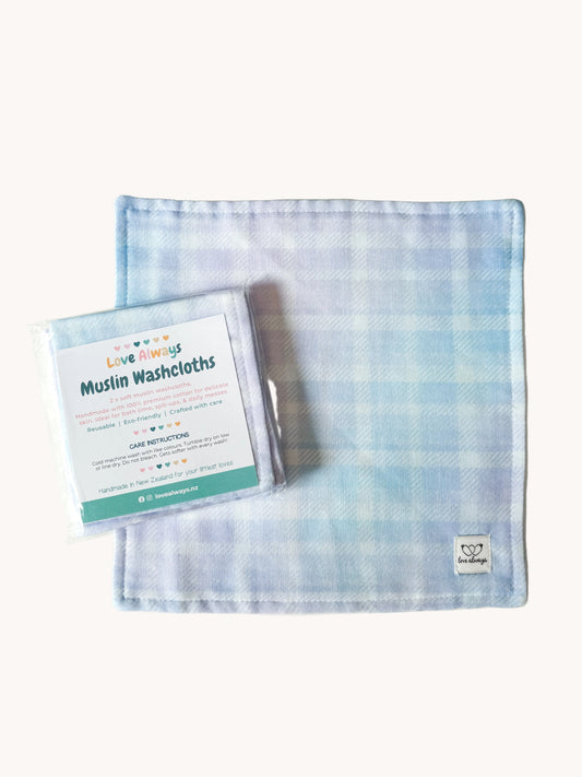 Rainbow Gingham #2 Muslin Washcloth