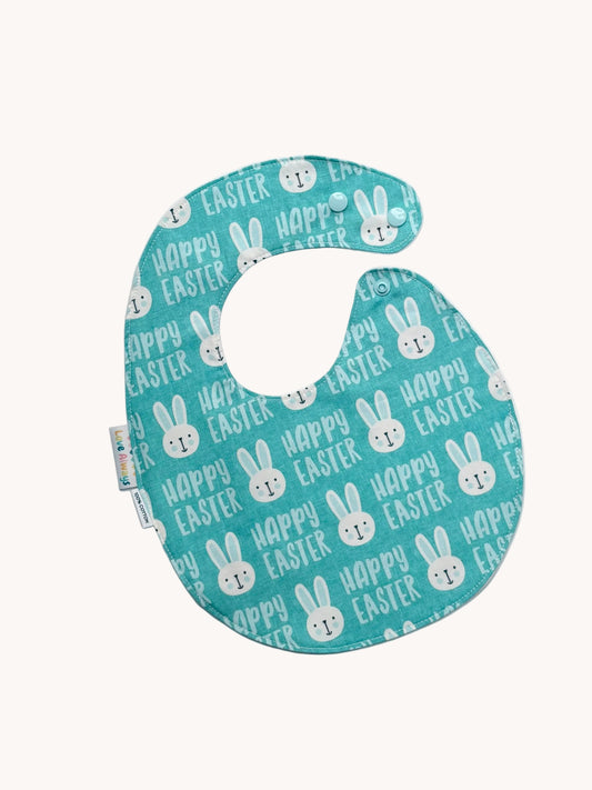 Happy Easter Blue Feeding Bib