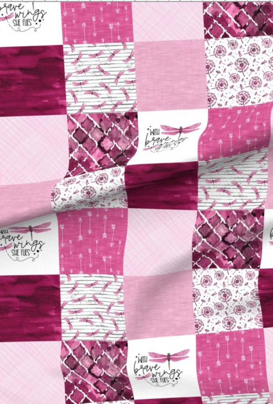 Dragonfly Wings - Pink Premium Minky - Made to Order