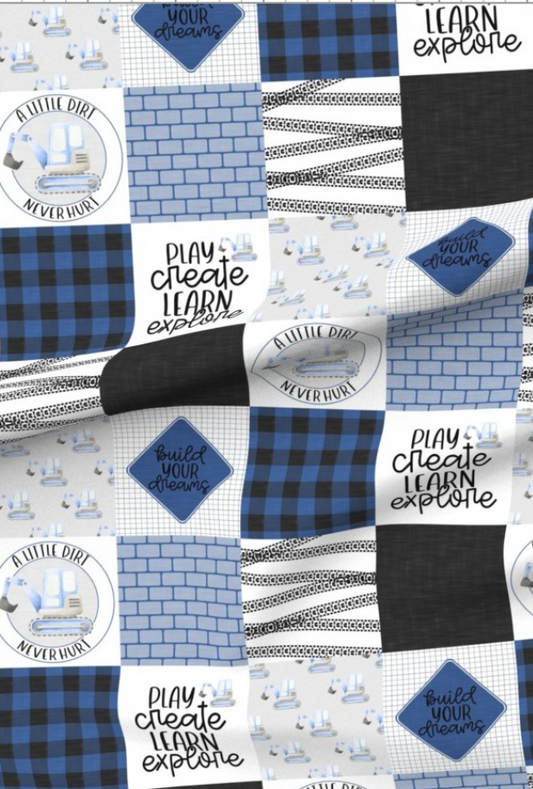 Build Your Dreams Navy Premium Minky - Made to order
