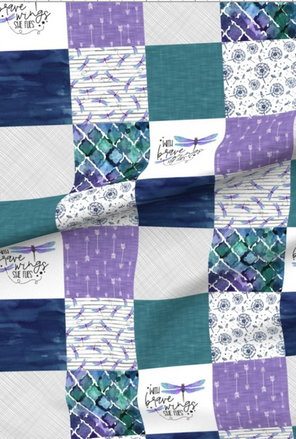 Dragonfly Wings - Purple Premium Minky - Made to Order