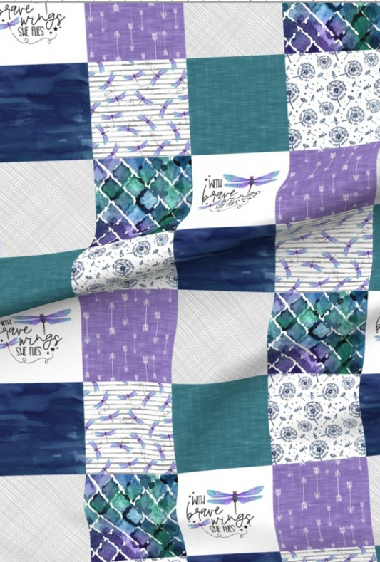 Dragonfly Wings - Purple Premium Minky - Made to Order