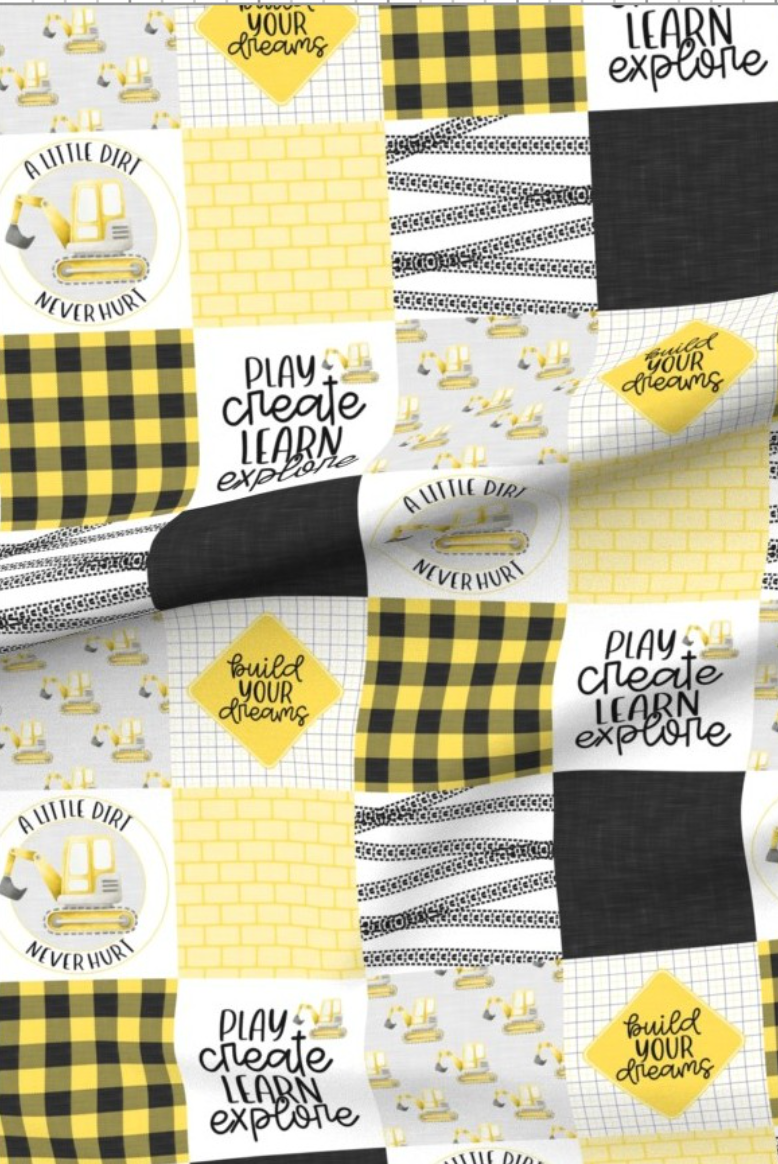 Build Your Dreams Yellow Premium Minky
