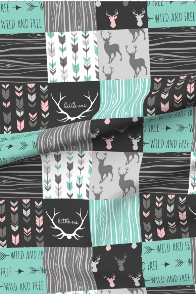 Little Hunter Aqua/Pink Premum Minky