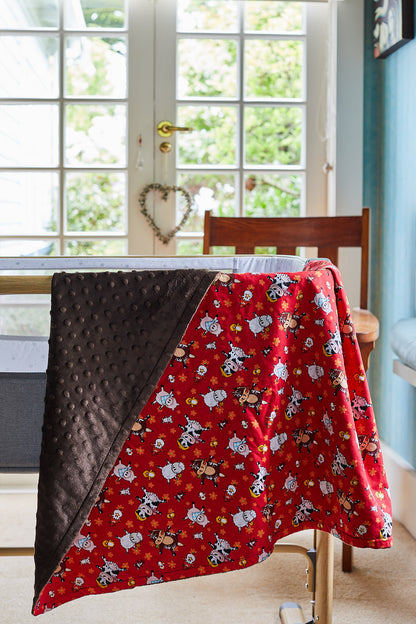 Farmyard Pigs Cotton/Minky Backed Blanket image 1